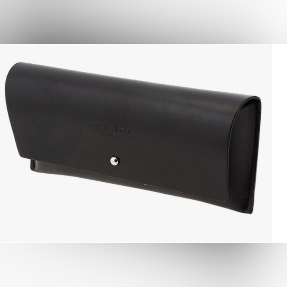 RAG AND BONE Black Leather Glasses Case With Travel Bag